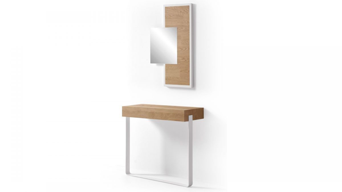 conjunto recibidor moderno kyo chapa natural acero colgar cajon entreda