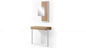 conjunto recibidor moderno kyo chapa natural acero colgar cajon entreda