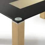 Mesa de Comedor VISION WOOD tapa cristal moderna fija