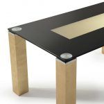 Detallle mesa de Comedor fija VISION WOOD moderna