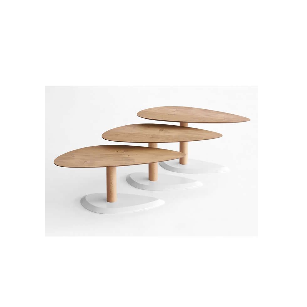 Mesa centro moderna en chapa natural Duna Mesa de Centro DUNA moderna conjunto fija chapa natural
