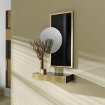 Conjunto recibidor moderno consola Terra y espejo MOON