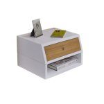 mesita noche polar flotante colgada moderna cajon estante hogar laca chapa natural