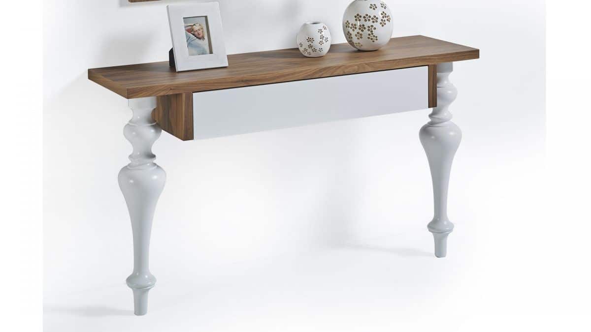 consola moderna retto wood patas torneadas recibidor entrada colgar chapa natural
