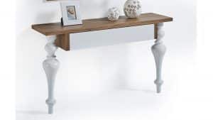 consola moderna retto wood patas torneadas recibidor entrada colgar chapa natural
