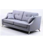 sofa moderno curve tapizado patas metálicas cromo tela salon