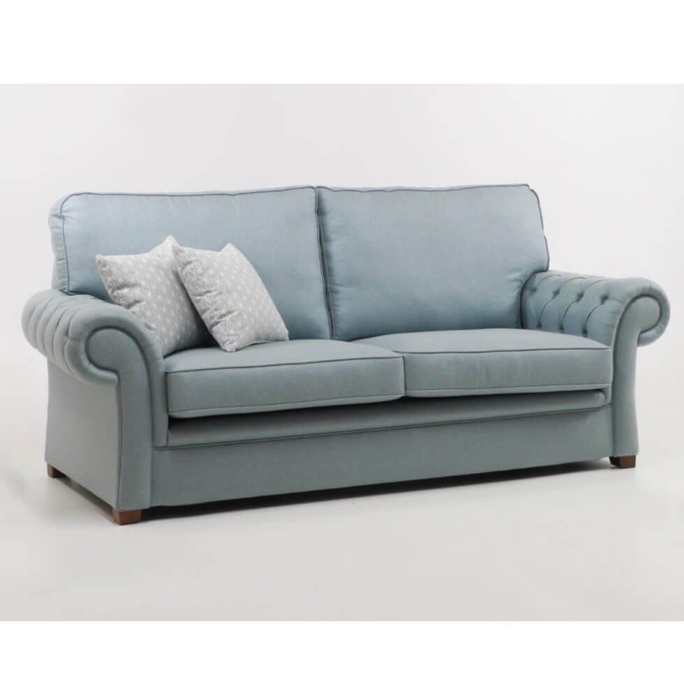 Sofá clásico MARINO Capitoné tapizado sofa tapizado brazo capitone salon clasico marino patas madera desenfundable
