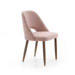 Silla tapizada FENICE moderna con patas en madera