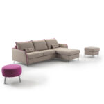 Sofá chaiselongue cama moderno Roma, apertura italiano, fabricado España, variedad tejidos y medidas