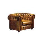 Sofa clasico ANDROMEDA tapizado capitone en piel