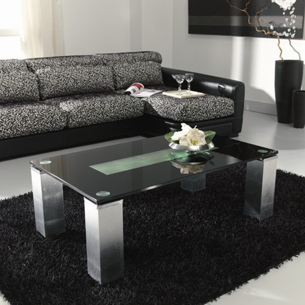 ambiente mesa centro moderna fija vision wood laca tapa cristal salon rectangular