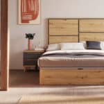 Detalle combinación de acabados en dormitorio moderno Scarlet.
