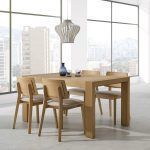 ambiente mesa comedor rectangular cuadrada extensible moderna fannia chapa natural