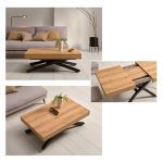 detalle mesa multifuncion elevable extensible helena centro comedor electrica pemi longway