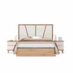 Dormitorio con canape abatible y mesitas Andy en madera, moderno