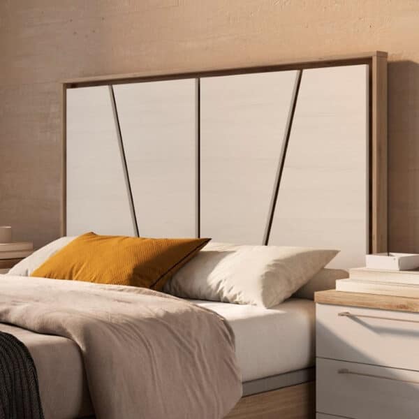 Detalle cabezal dormitorio moderno Andy en melamina. Ramis