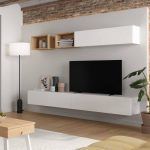 mueble salon moderno flotante laca madera comedor melamina nordico hogar