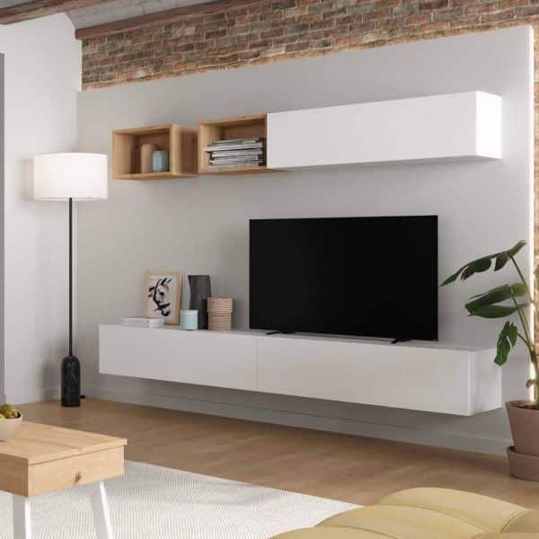 mueble salon moderno flotante laca madera comedor melamina nordico hogar