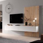 mueble salon moderno nordico couple 240 cm, colgar flotante comedor hogar