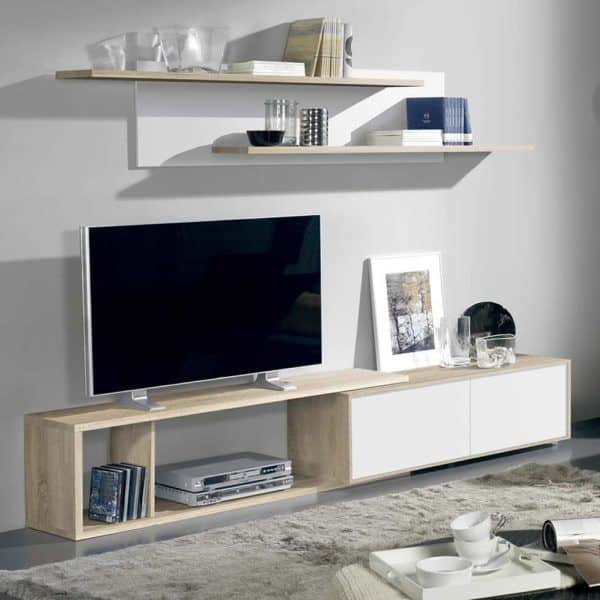 mueble salon modular composicion moderna lola 240 cm. melamina montaje