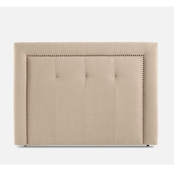 cabezal tapizado colette moderno tachuelas tejidos dormitorio descanso