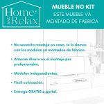 Mueble de salón moderno MAHÓN de 270 cm. Blanco/ Roble - Imagen 4