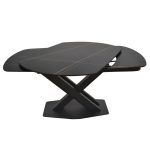 detalle giratoria porcelanico mesa comedor salon acero extensible moderna roda