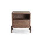 mesita noche moderna cleo chapa natural laca acero dormitorio desdanso