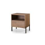 mesita noche moderna cleo chapa natural laca acero dormitorio desdanso