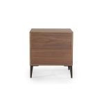 mesita noche nyla moderna patas acero chapa natural laca descanso cajones push dormitorio