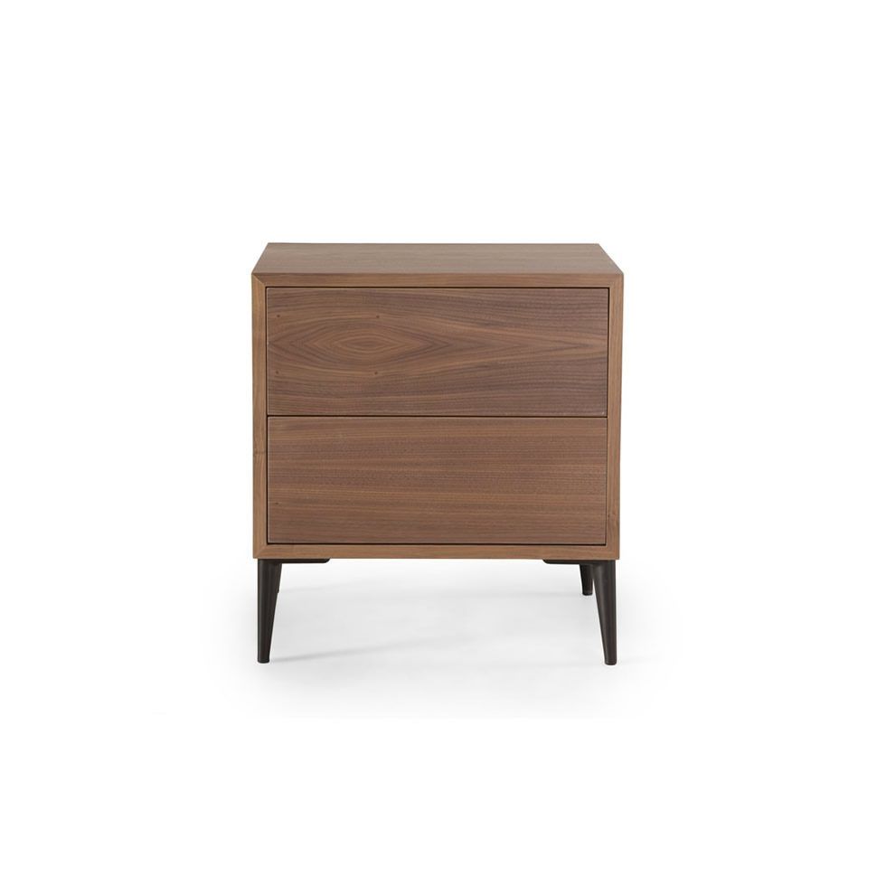 206 mesita-de-noche-Nyla-frente-moderna-cajones-con-patas-acero-lacado-negro mesita noche nyla moderna patas acero chapa natural laca descanso cajones push dormitorio