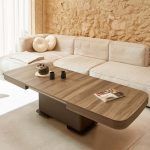 detalle extensible mesa elevable centro- comedor ELEGANT en comedor melamina mecanismo eléctrica