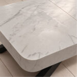 389 HELENA MESA CONVERTIBLE CENTRO COMEDOR CANTO REDONDO MELAMINA COLOR STONE BLANCO PIE ARENA.980X980IMG