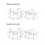 Mesa de Comedor extensible MARIAN Rectangular con patas metálicas - Imagen 5