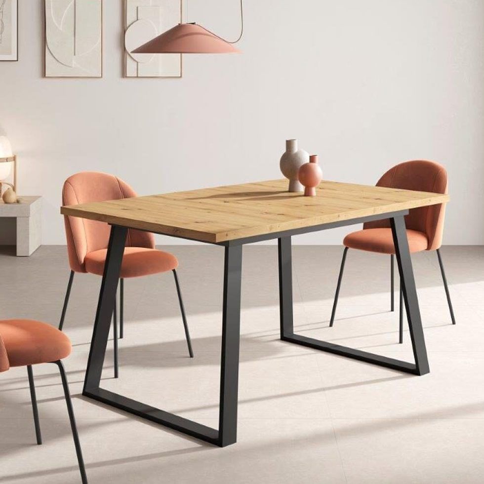Mesa de Comedor extensible LORENCA Rectangular con patas metálicas