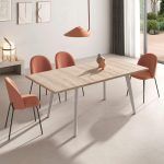 Mesa de Comedor extensible MARIAN Rectangular con patas metálicas - Imagen 2