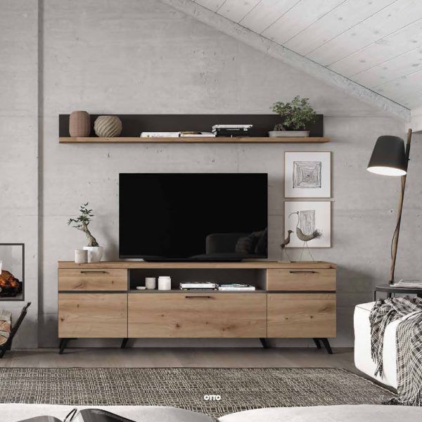 mueble salon moderno nordico patas vito cajones puerta hogar madera ramis