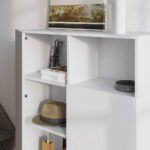 Mueble Aparador modelo 602-1 con patas metálicas, melaminado en acabado lacado blanco.