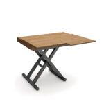 Detalle elevable mesa valeria centro-comedor patas acero