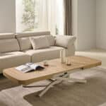 Mesa de Centro- Comedor Elevable Eléctrica SIRA extensible tapa canto redondo