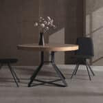 Mesa de Comedor Redonda SHEILA extensible con patas metálicas