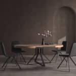 Mesa de Comedor Redonda SHEILA extensible con patas metálicas - Imagen 4