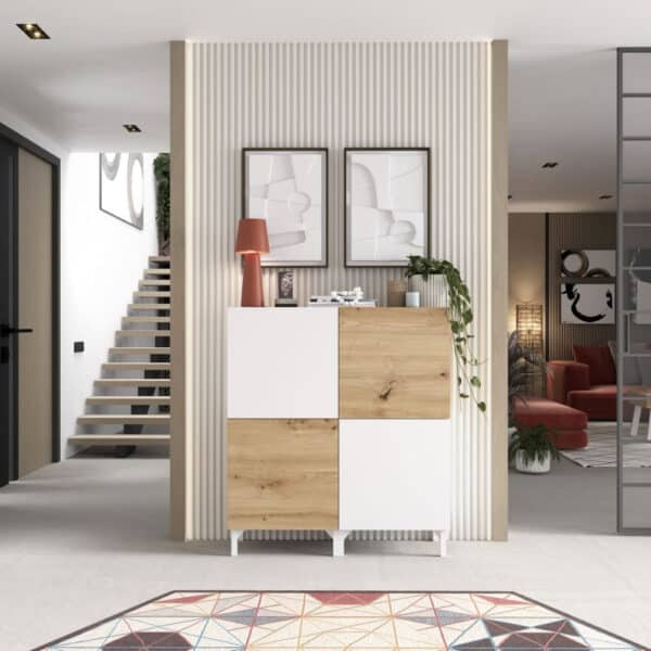 Mueble Recibidor Nora modular, almacenaje, abatible, combinable en acabados.