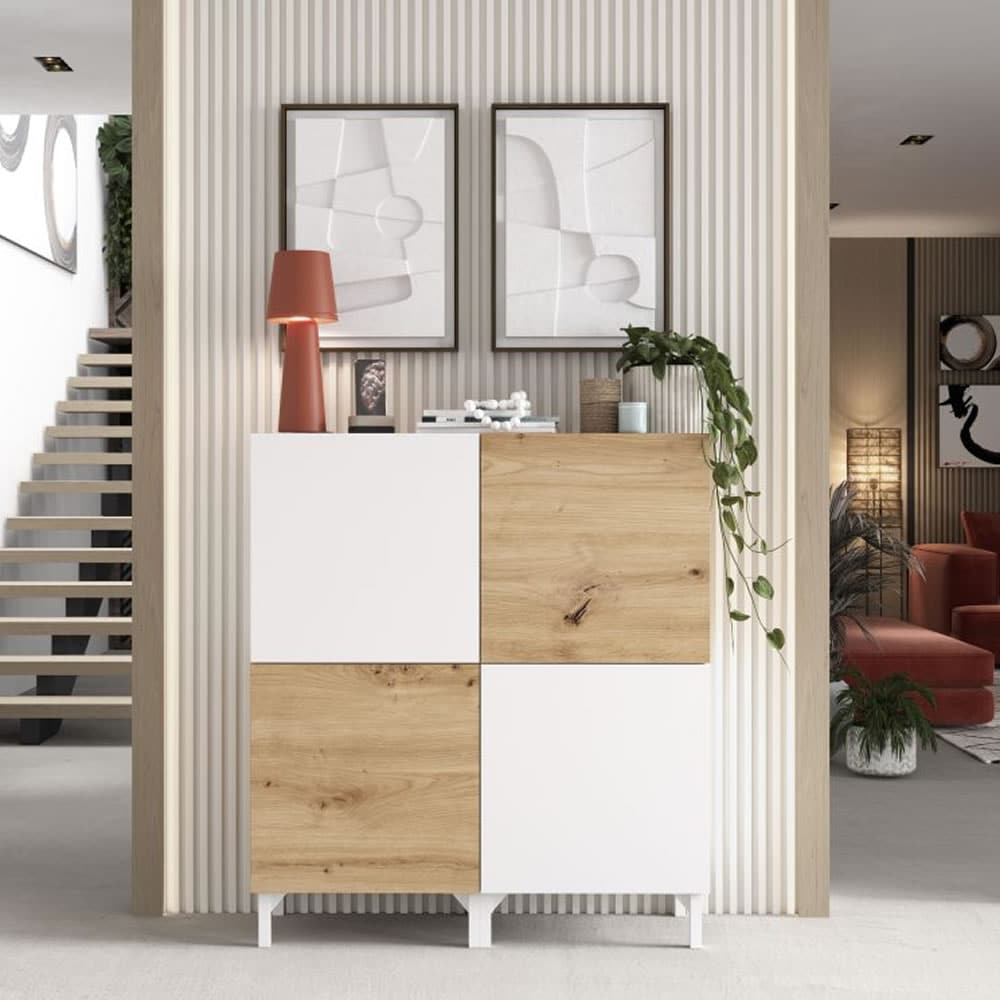 Recibidor modular, abatible, moderno Nora, almacenaje, patas y personalizable.