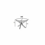 medidas, plano , mesa comedor Neos comedor redonda, extensible