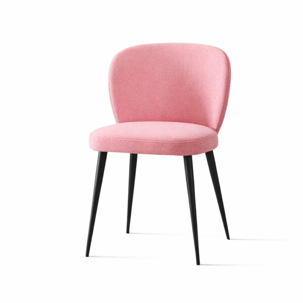 Silla de comedor moderna modelo ENZO con patas metálicas negras y diseño ergonómico, tapizado personalizable y acolchado