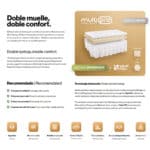 Características par el colchón emperador de muelles ensacados, independencia de lechos, adaptabilidad y ergonomía. Confort.