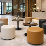 Ambiente Pouf redondo Mar Tapizado, hosteleria, oficinas, personalizado, confort, oficina.