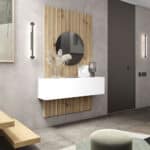 Recibidor moderno Rufo de 120 cm, abatible, melamina, panel laminado.