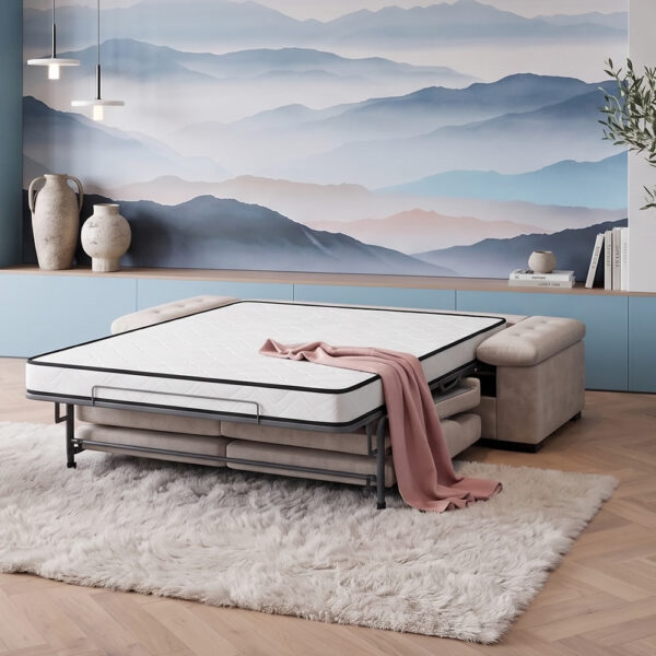 detalle sofá cama Altea moderno con apertura italiano.